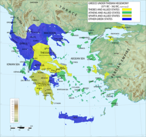 نقشه ایران و یونان در زمان اردشیر دوم
