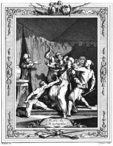 صحنه مرگ فجیع شاهزاده مصطفی در چادر پدرش به دست غلامان سلطان سلیمان
