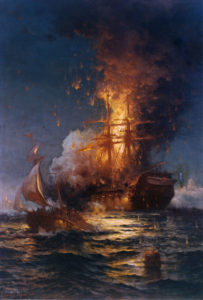 سوختن کشتی جنگی فیلادلفیا در جریان جنگ های بربری با الجزایر