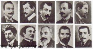 تعدادی از روشنفکران و هنرمندان ارمنی که در روز 24 آوریل دستگیر و به قتل رسیدند 