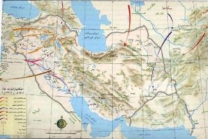 نقشه ایران در دوران سلطنت اردوان پنجم آخرین پادشاه اشکانی