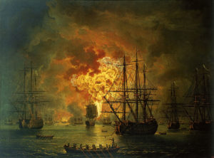 آتش گرفتن ناوگان عثمانی در چیو در سال 1770