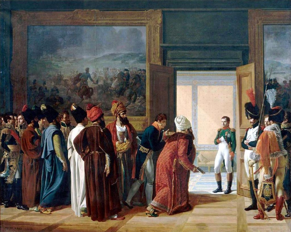 دیدار محمد رضا قزوینی فرستاده فتح علی شاه قاجار با ناپلئون بناپارت در کاخ فین کنشتاین 